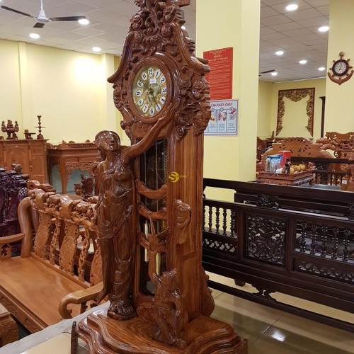 Đồng Hồ Đứng Gỗ Hương Thiên Thần Nhỏ Nguyên Khối